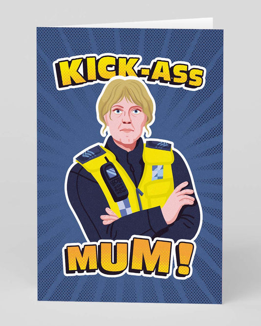 Personalised Happy Valley Kick Ass Mum Greeting Card