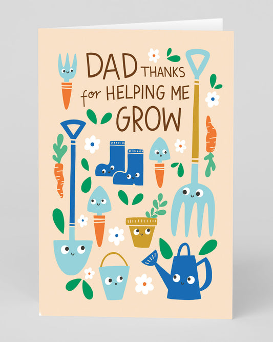Personalised Dad Thanks For Helping Me Grow Father's Day Card