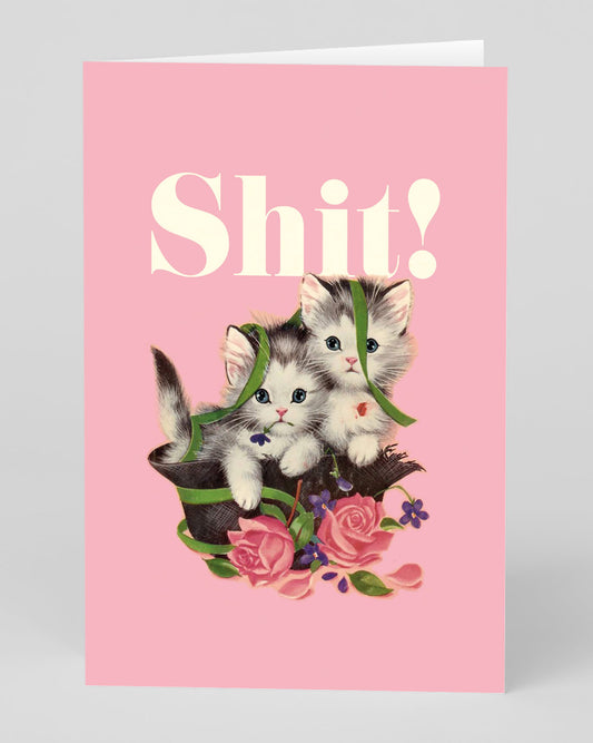 Personalised Shit! Kitties Greeting Card