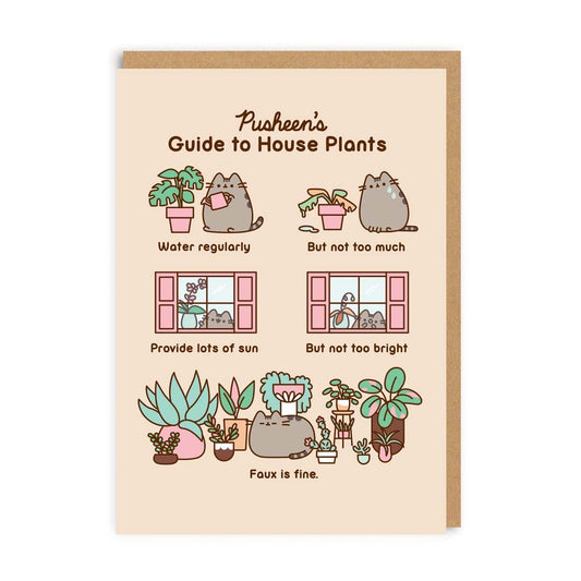 Pusheen's Guide To House Plants Greeting Card