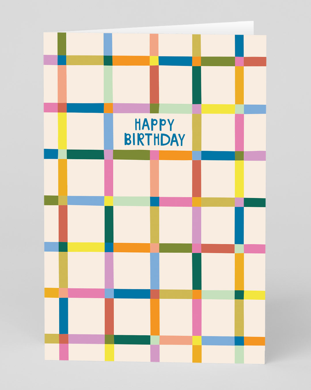 Personalised Modern Check Birthday Card