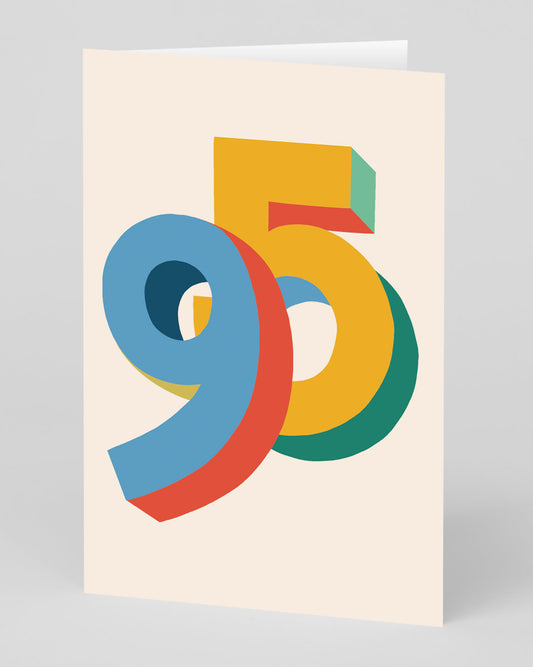 Personalised Bright Colourful 95th Birthday Card