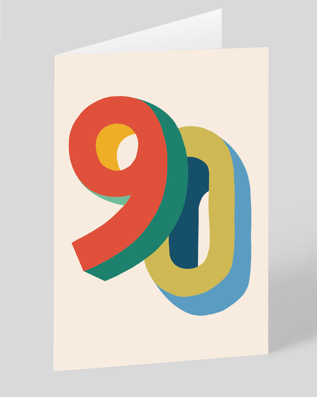 Personalised Bright Colourful 90th Birthday Card