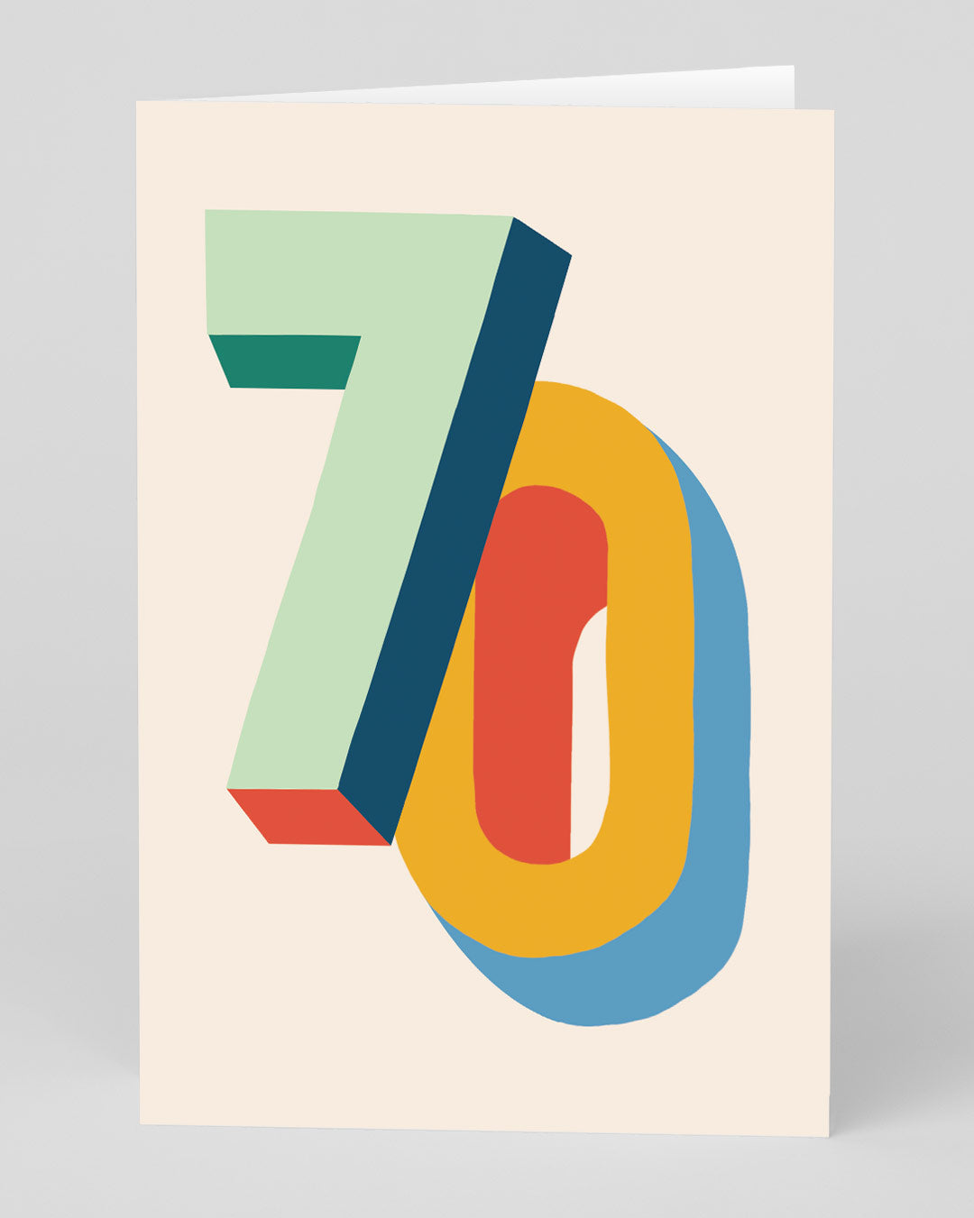 Personalised Bright Colourful 70th Birthday Card