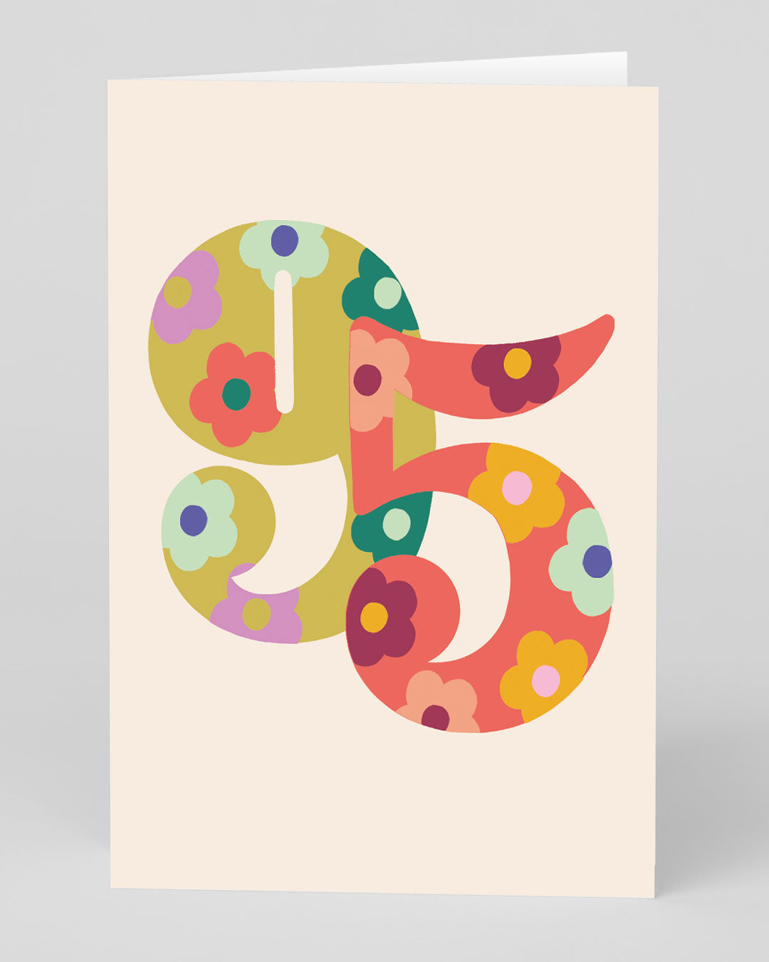 Personalised Colourful Floral Numbers 95th Birthday Card
