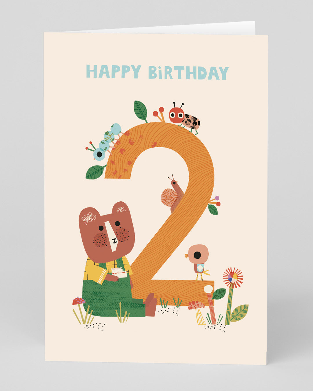 Cute Bear 2nd Birthday Card
