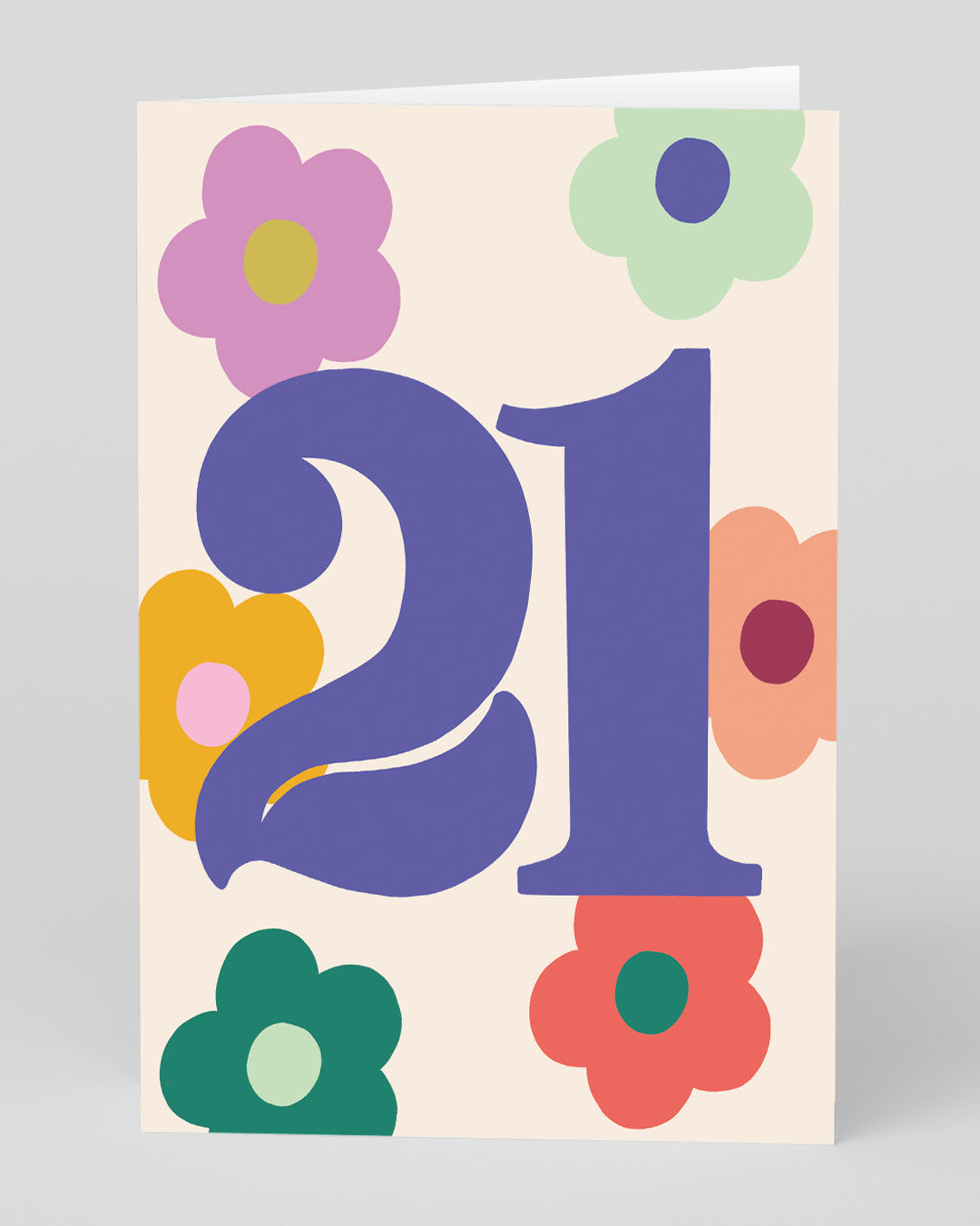 Personalised Bold Floral 21st Birthday Card