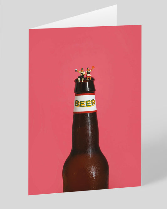 Personalised Little Tiny People Beer Greeting Card