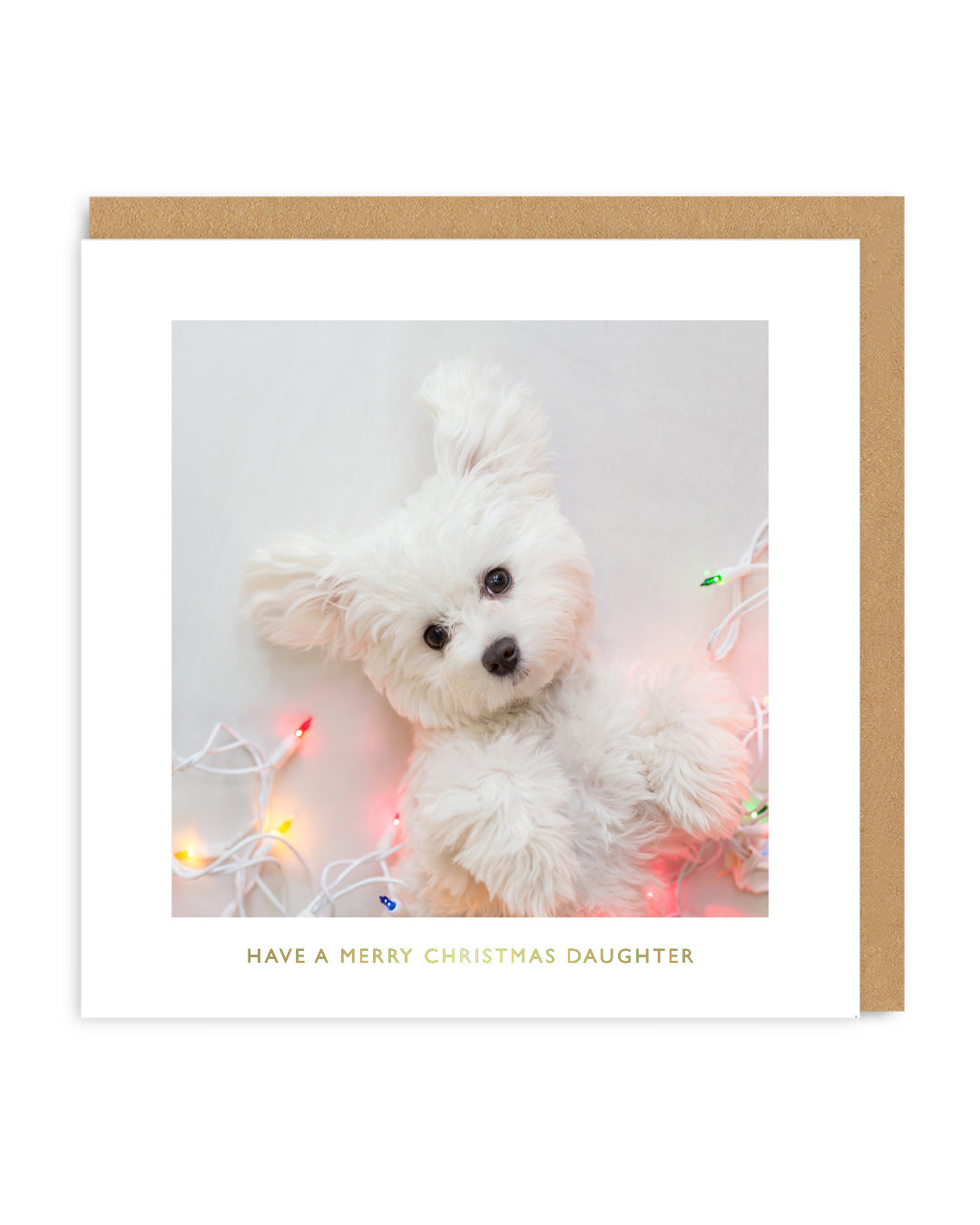 Merry Christmas Daughter Cute Puppy Christmas Card