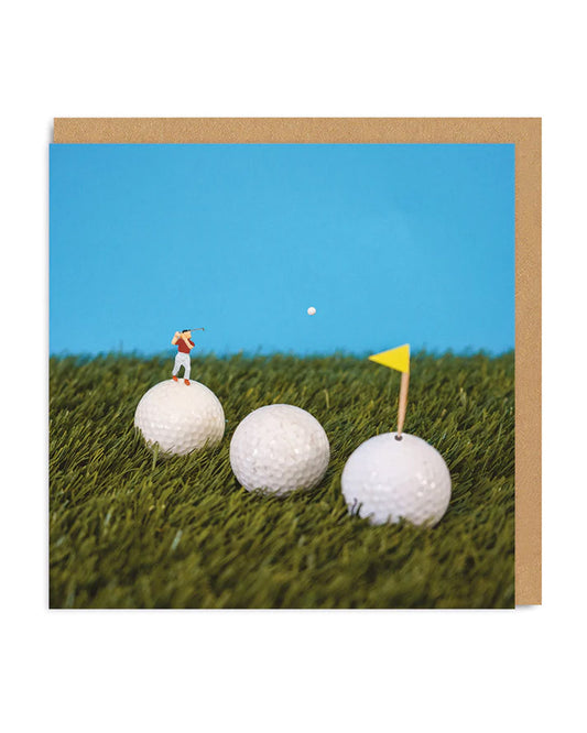 Little Tiny People Golf Square Greeting Card