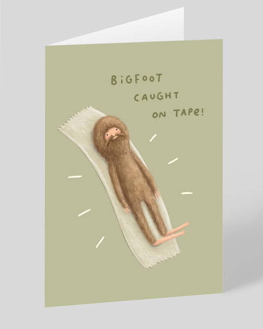 Personalised Big Foot Caught on Tape Greeting Card