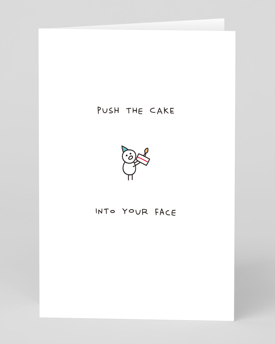 Personalised Push the Cake into your Face Birthday Card
