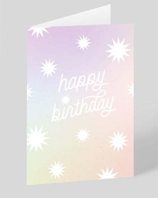 Personalised Happy Birthday Star Burst Card