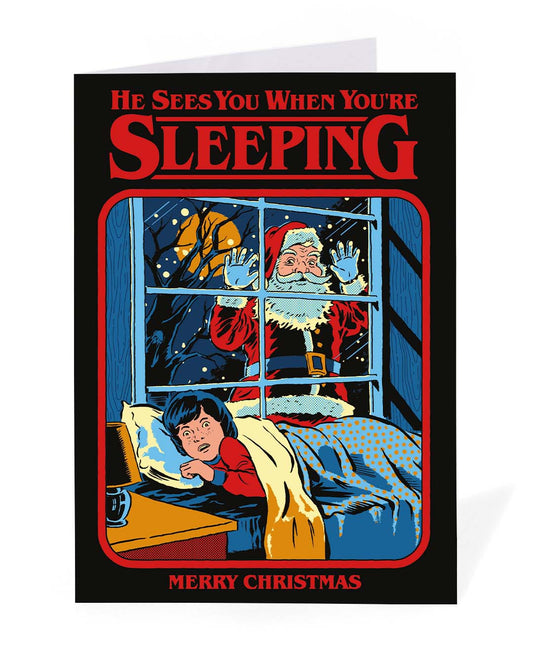 Personalised He Sees You When You're Sleeping Christmas Card