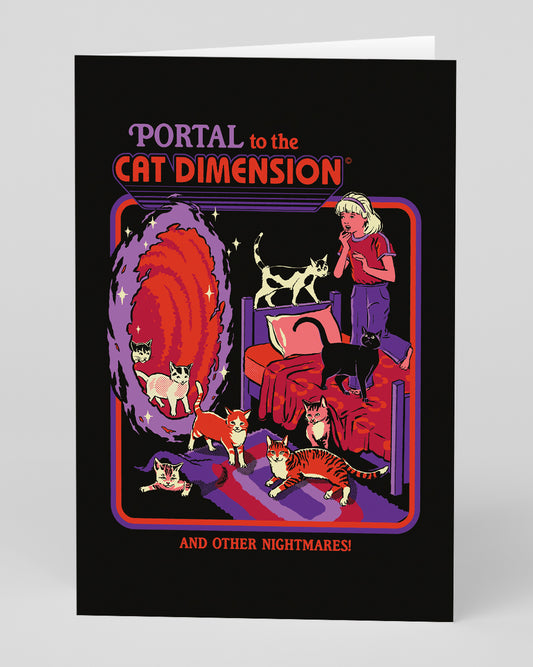 Personalised Portal to the Cat Dimension Greeting Card