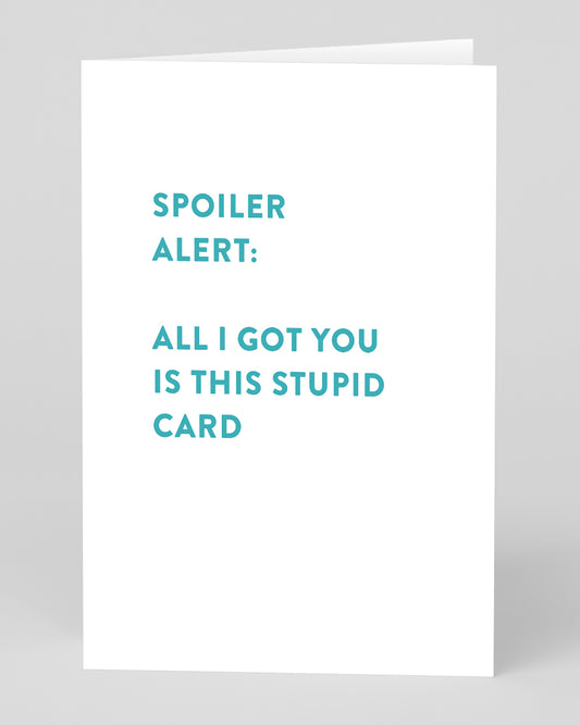 Personalised Spoiler Alert Greeting Card