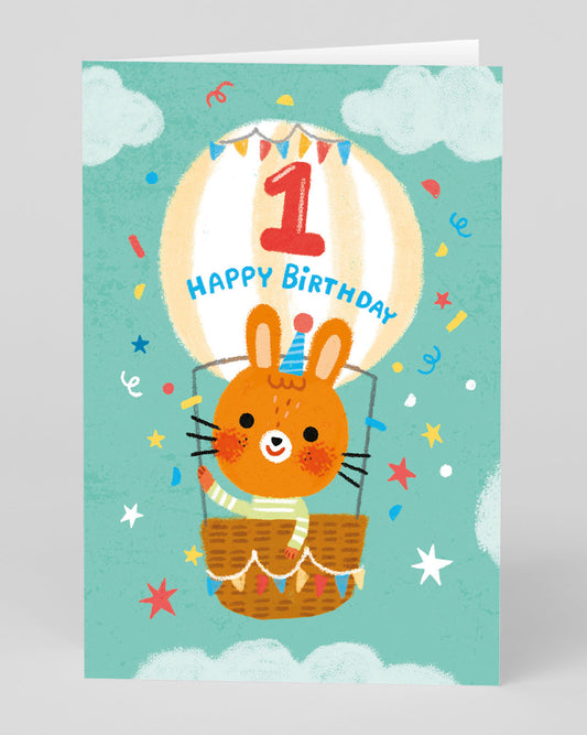 Personalised Balloon 1st Birthday Card
