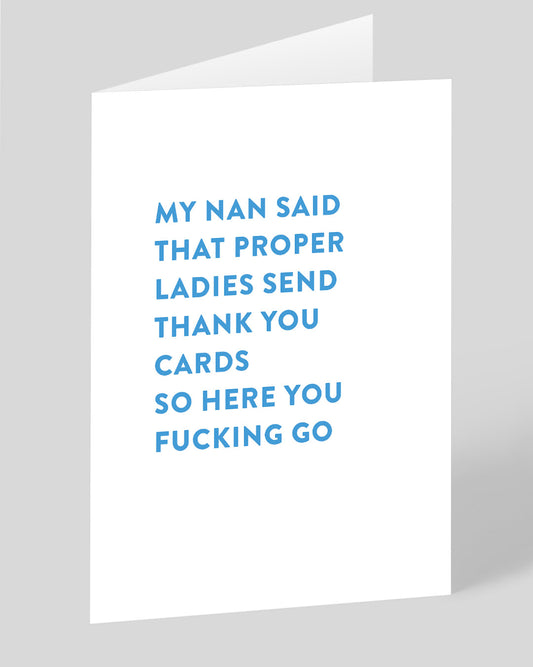Personalised Nan Said Thank You Card