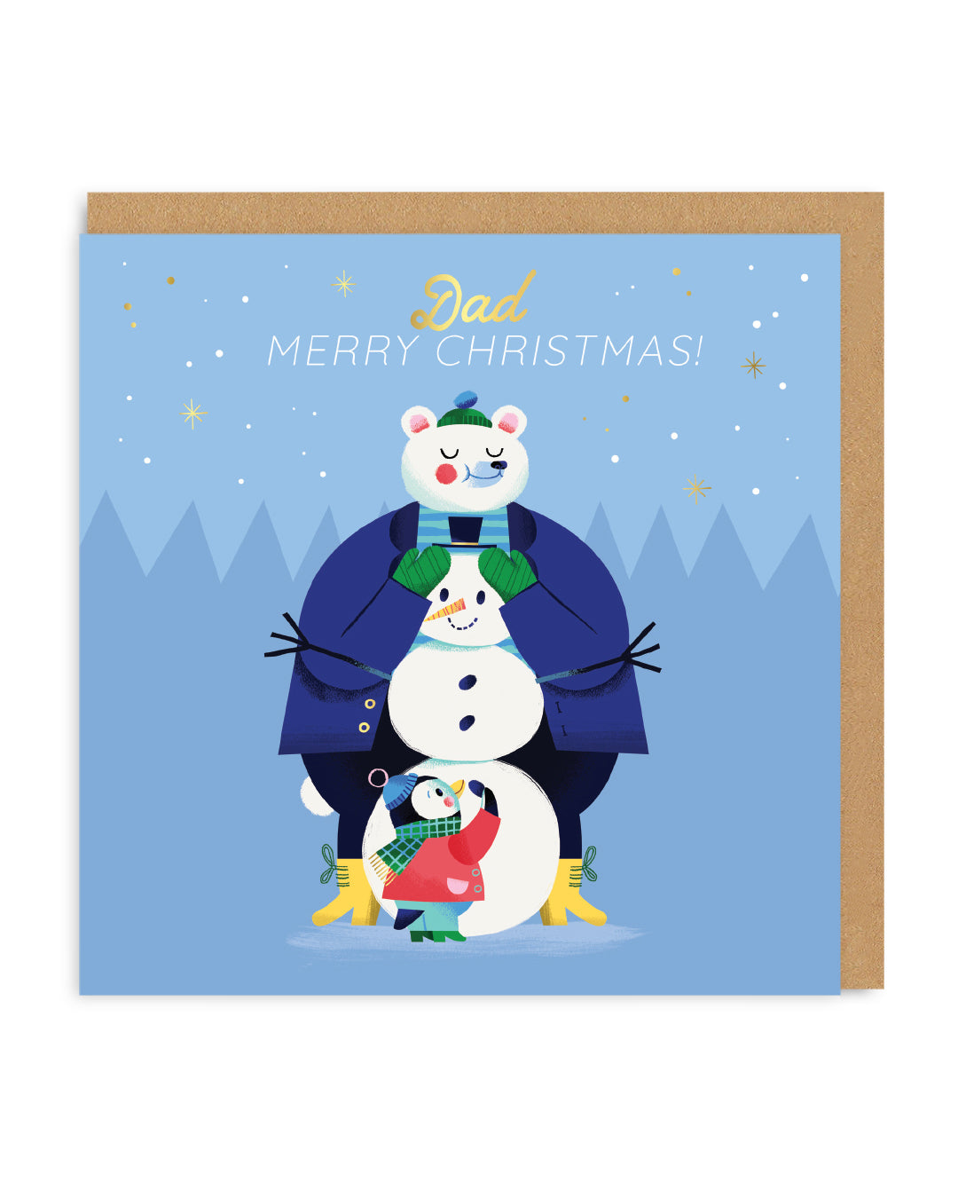 Merry Christmas Dad Snowman Christmas Card