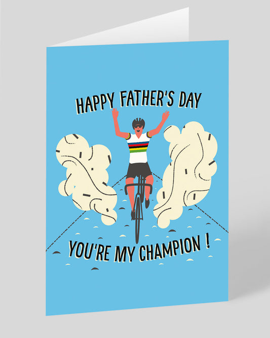 Personalised Champion Cyclist Father's Day Card