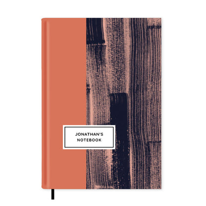 Straight Brush Strokes Personalised Notebook A5