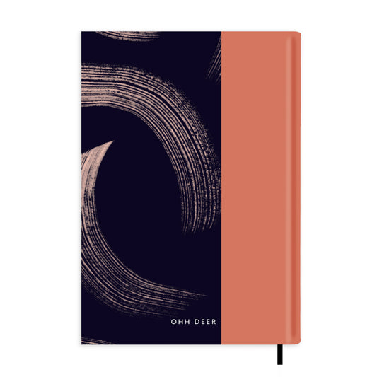Curved Brush Strokes Personalised Notebook A5