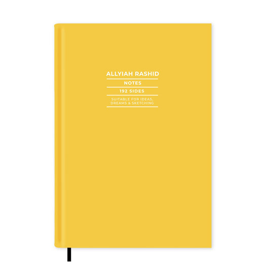 Dusty Yellow Personalised Notebook A5