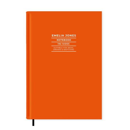 Bright Orange Personalised Notebook A5