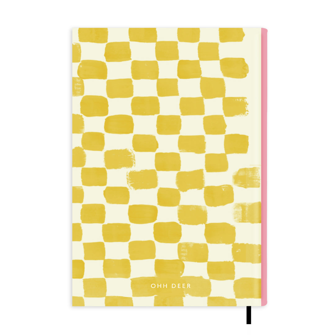 Yellow Paint Check Personalised Notebook A5