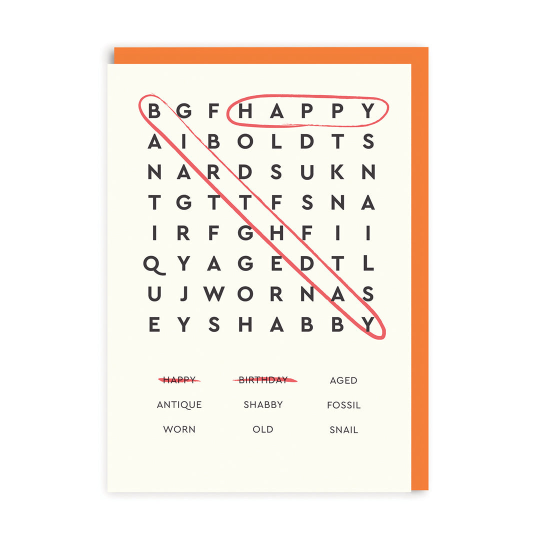 Personalised Happy Birthday Word Search Birthday Card