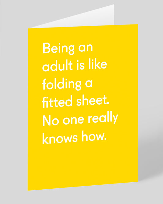Personalised Folding a Fitted Sheet Greeting Card