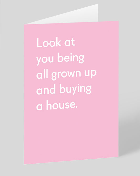Personalised All Grown Up Buying A House Greeting Card