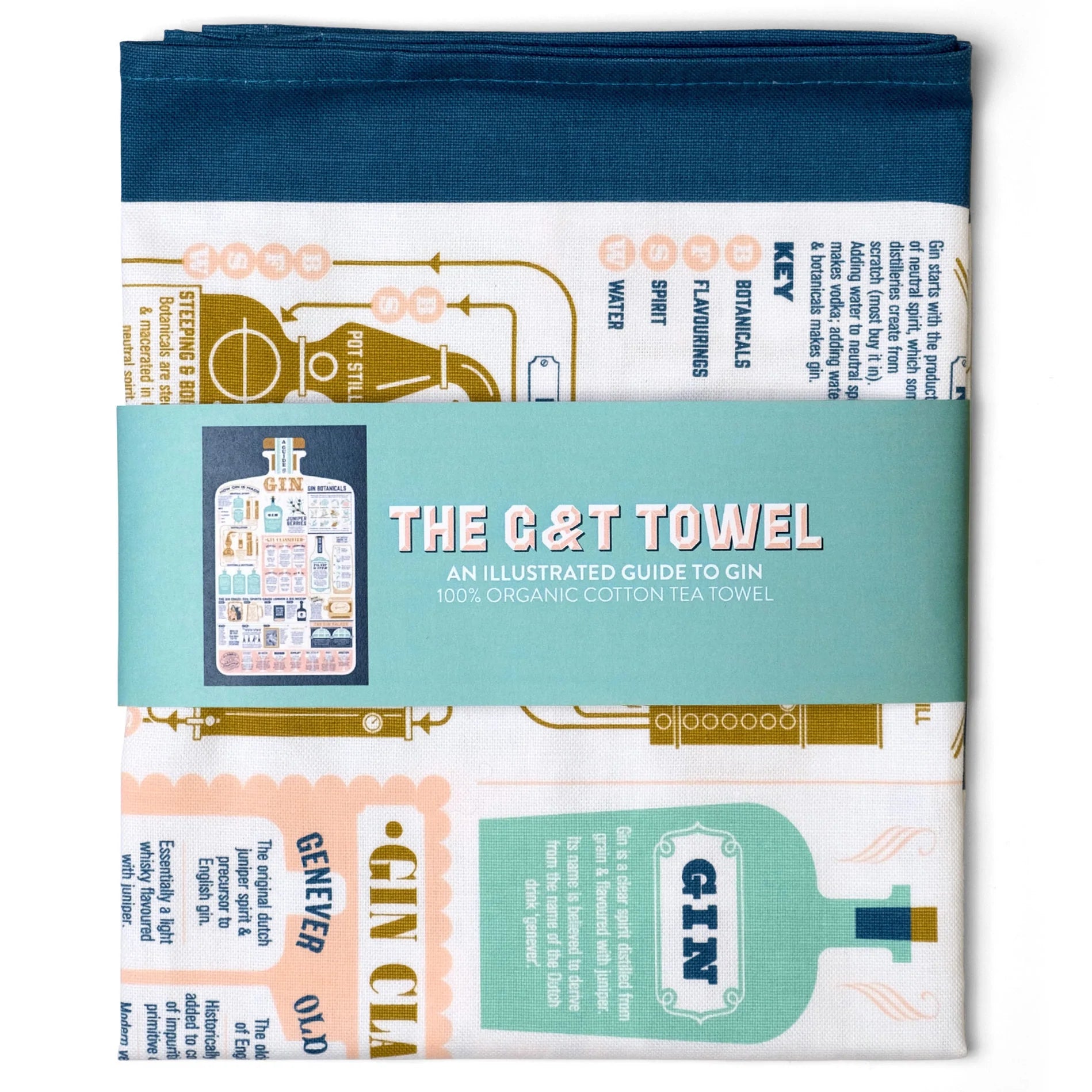 The G&T Tea Towel in packaging