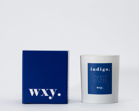 Wxy. Indigo Rosemary & Juniper 3.5oz Candle