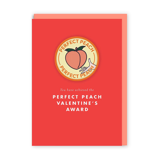 Valentine's Perfect Peach Woven Patch Card
