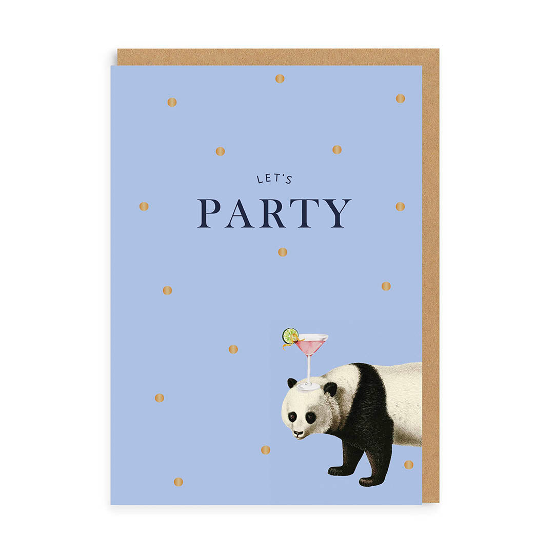 Personalised Let's Party Panda Birthday Card