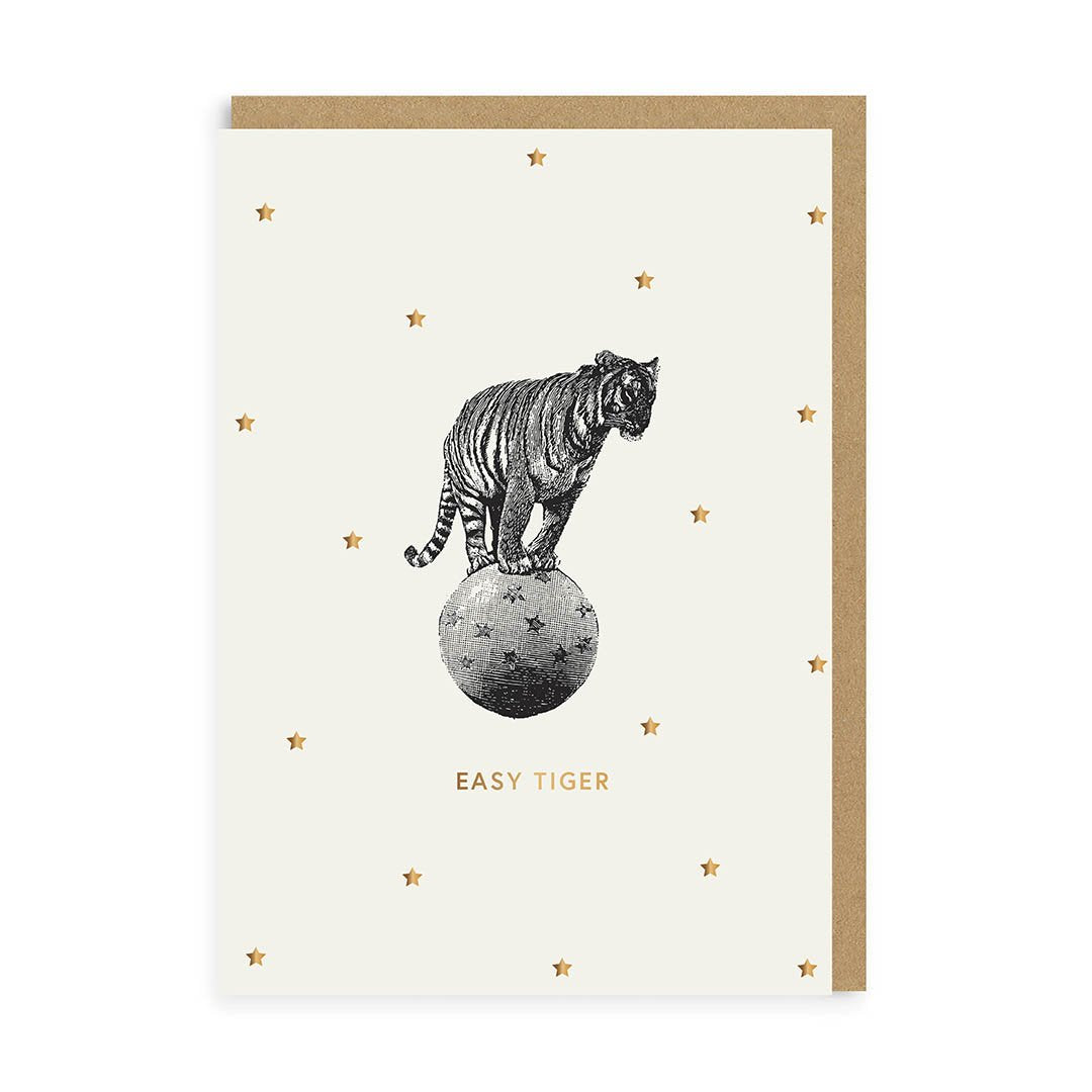 Mono Easy Tiger Greeting Card