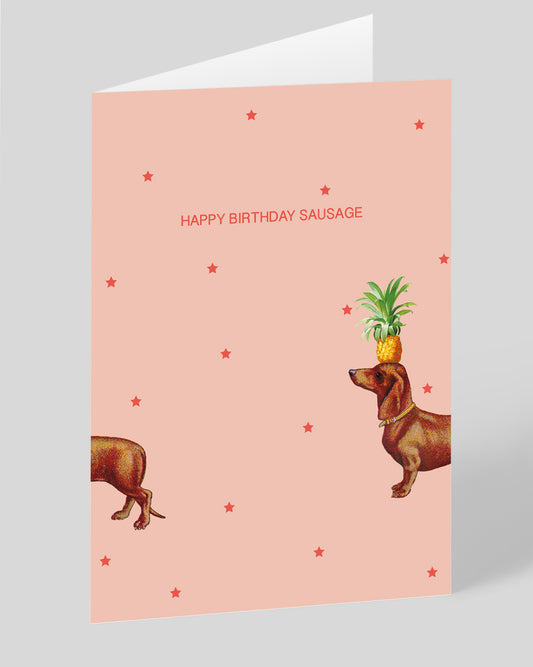 Personalised Happy Birthday Sausage Birthday Card