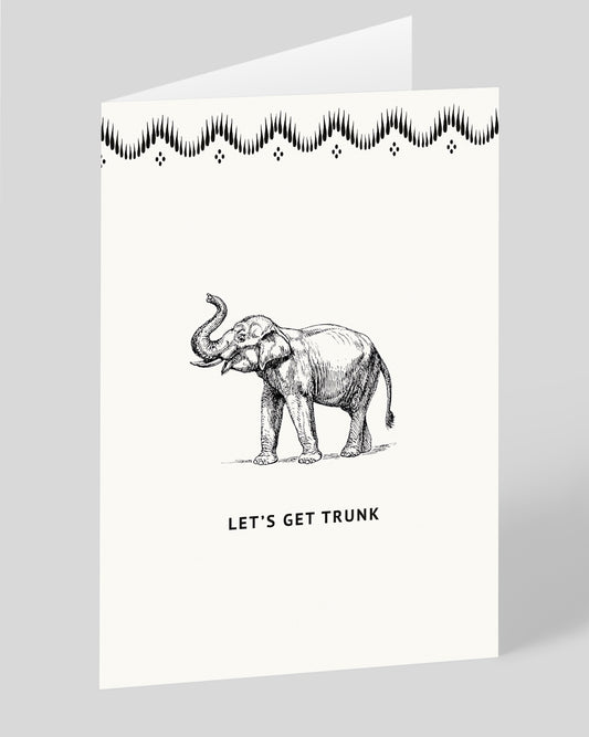 Personalised Let's Get Trunk Greeting Card