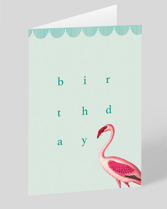 Personalised Birthday Flamingo Greeting Card