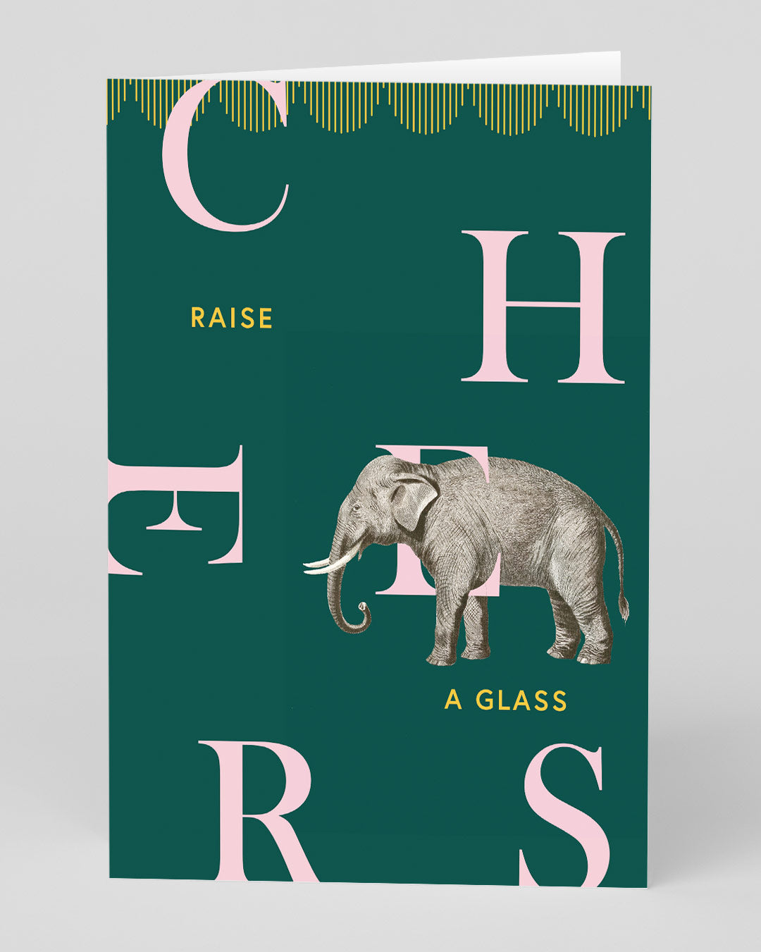 Personalised Cheers Elephant Greeting Card