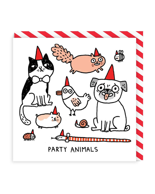 Party Animals Square Greeting Card