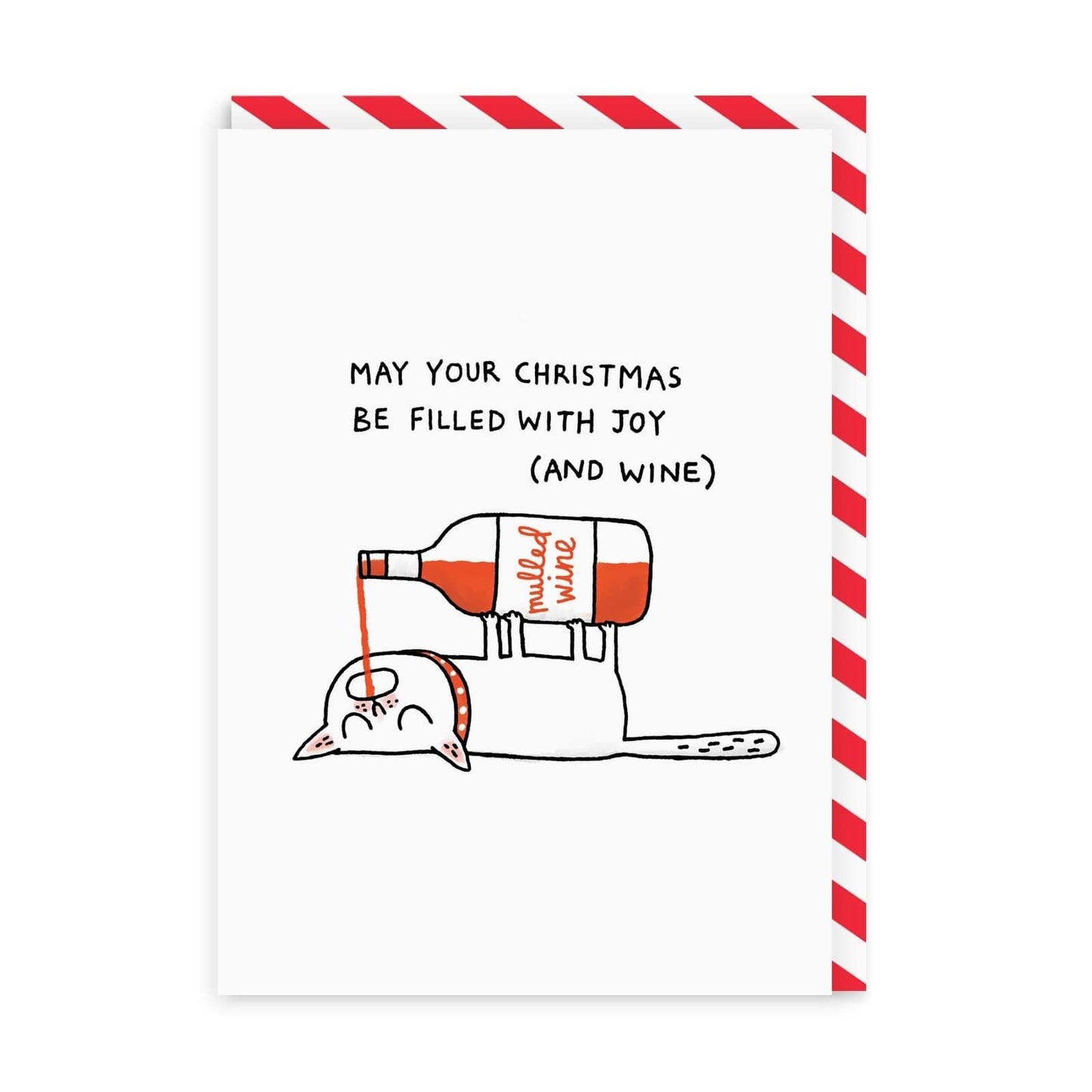 Mulled Wine Cat Christmas Greeting Card