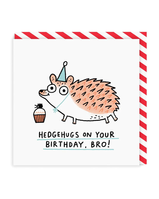 Brother Hedgehugs Birthday Square Greeting Card