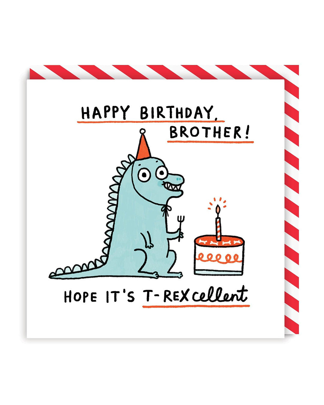 Brother T-rexellent Birthday Square Greeting Card