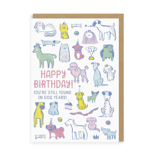Young In Dog Years Birthday Greeting Card
