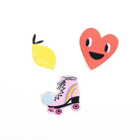 Heart / Lemon / Roller Skate Patch Set