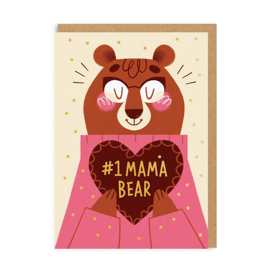 Mum Number 1 Mama Bear Greeting Card
