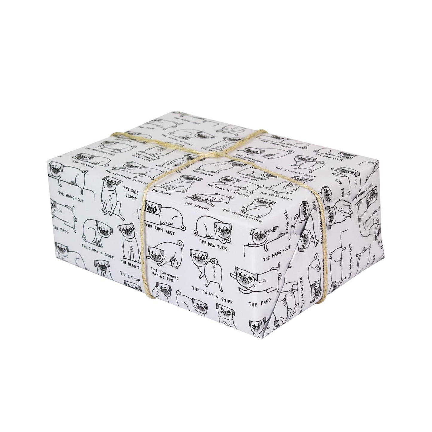 Pug Positions Gift Wrap (Folded)