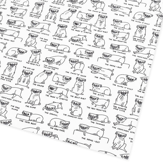 Pug Positions Gift Wrap (Folded)